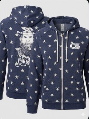 Chris Stapleton Official Tour Hoodie | Stars Zip Up Fleece | XXL